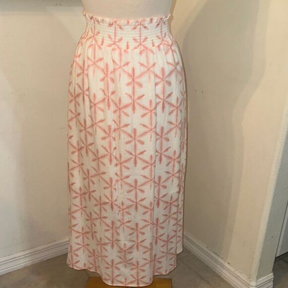 NWT LOFT Coral/White Patterned Women's Skirt Size Medium - Picture 2 of 13